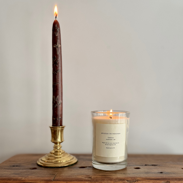 Handcrafted Scented Soy Candle: Oakmoss, Mushrooms, Rain